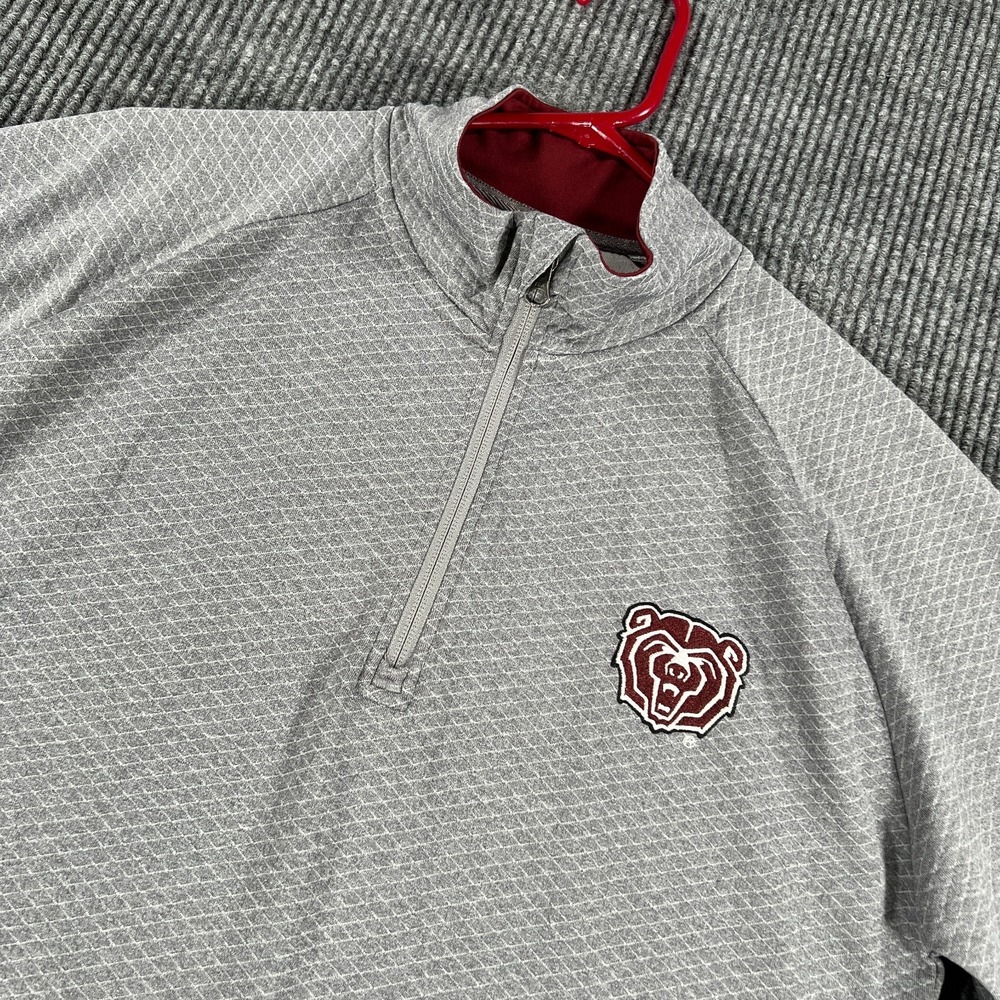 Missouri State Bears Pullover Shirt Mens Medium Gray Long Sleeve 1/4 Zip CUSA